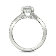 Rosalee Cushion Cut Pave Split Shank Twist Claw Set Engagement Ring Setting - Nivetta